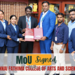Annai Fathima College MoU with CampusBridge signed by Dr. S. Thabasu Kannan and Mr. Veerabaskaran K