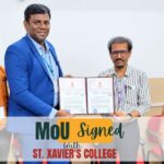 St. Xavier's College MoU with CampusBridge signed by Dr. S. Chidambaranathan and Mr. Veerabaskaran K